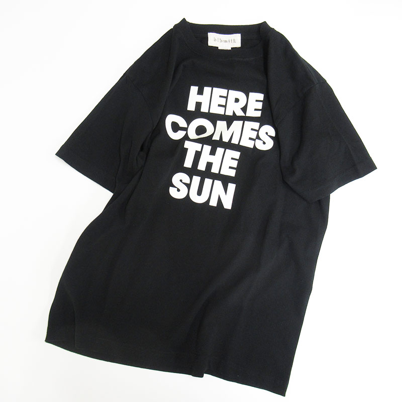 bibmilk コットンTシャツ“HERE COMES THE SUN”/BK02 【日本製】